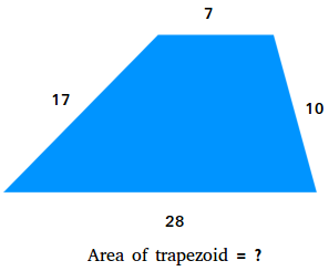 Area of a trapezoid when the height is missing or not known