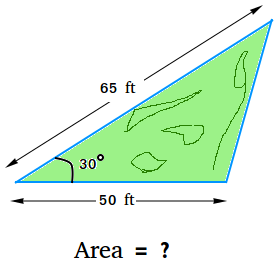Area of a triangle using sas