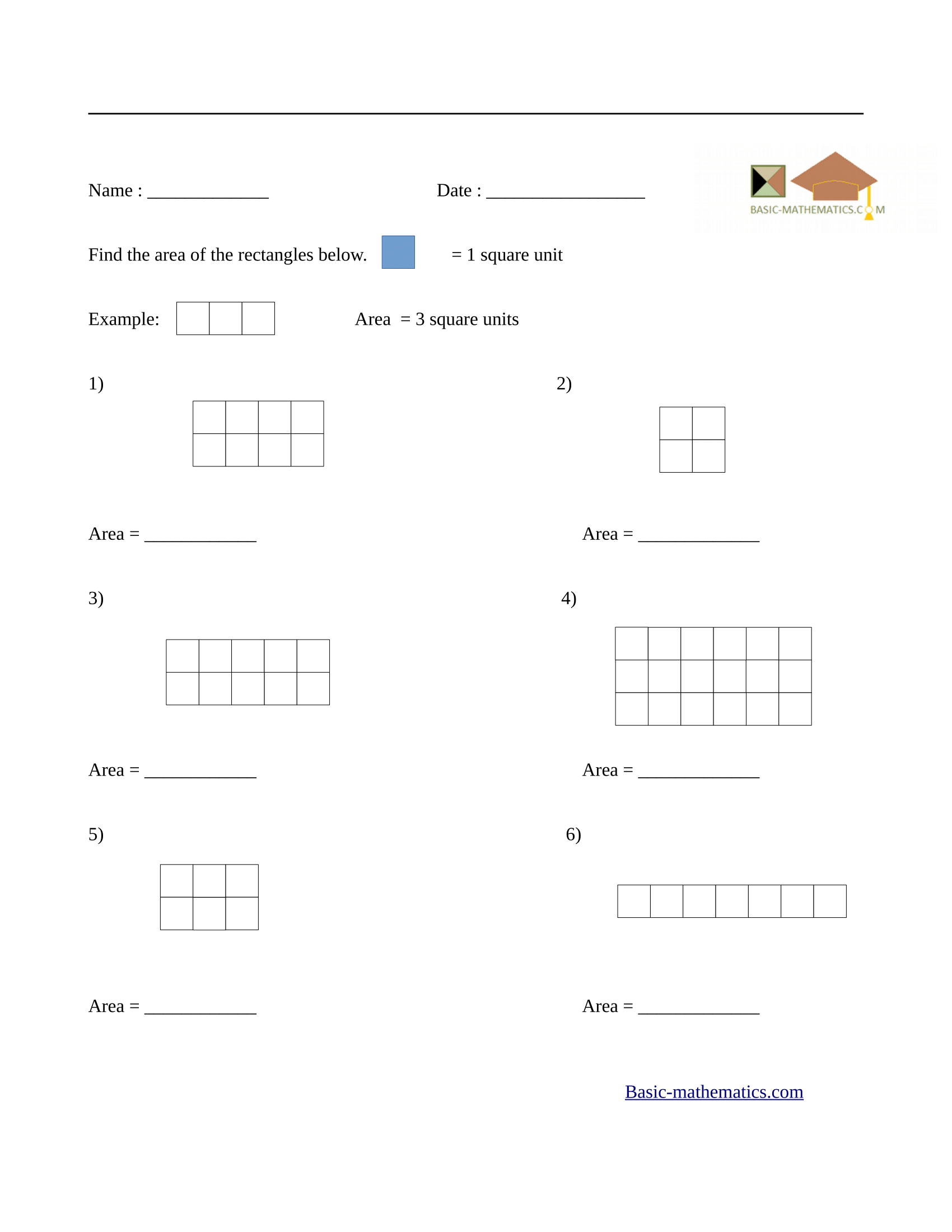 Area Worksheets