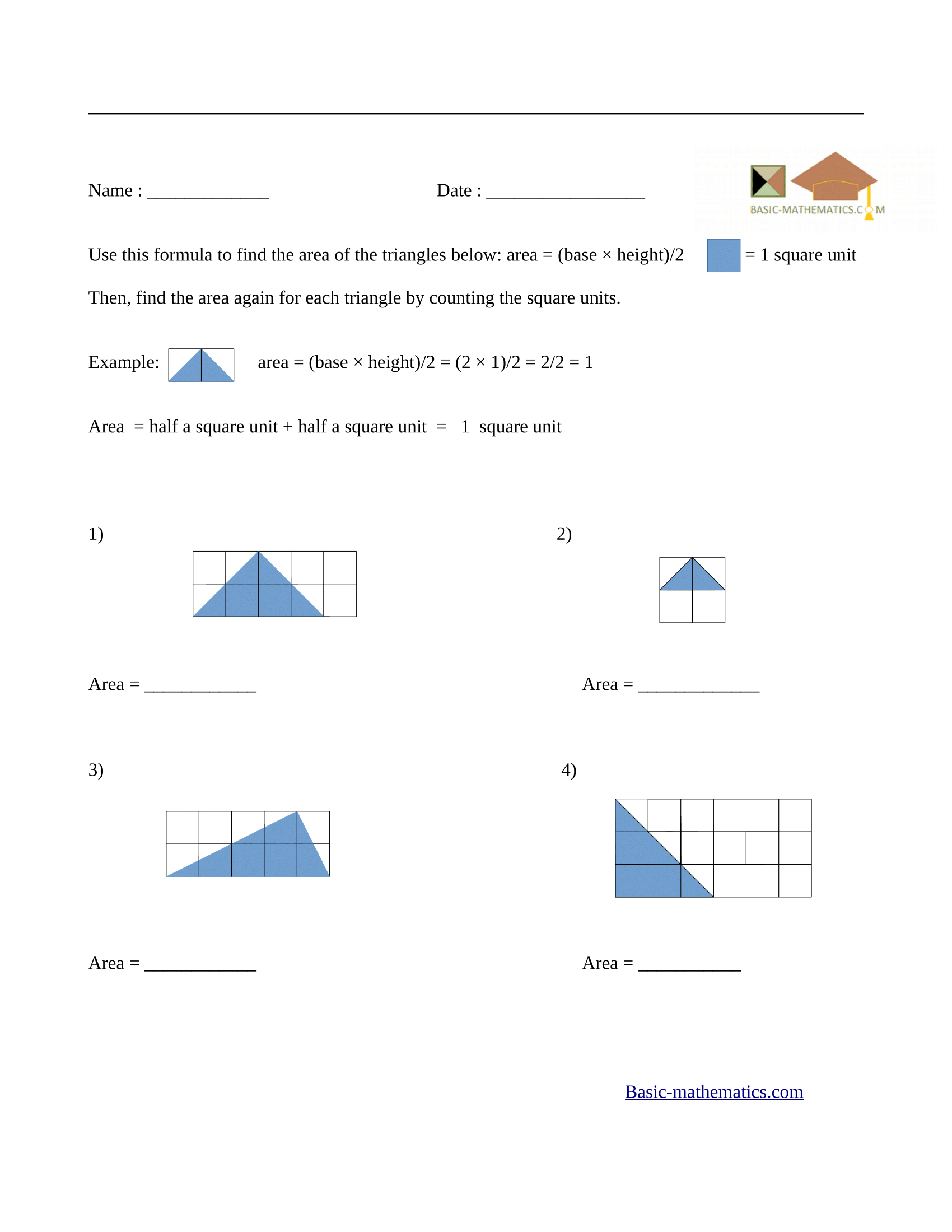 Area Worksheets