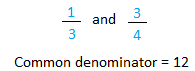 Common denominator of 12 Common denominator of 12