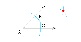 Bisecting an angle: step 3