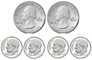 Dimes and quarters Dimes and quarters