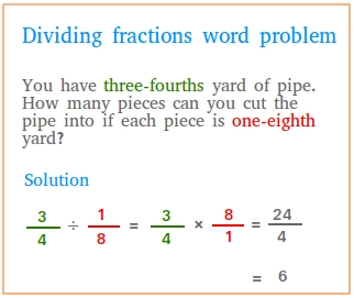 Dividing fractions word problem