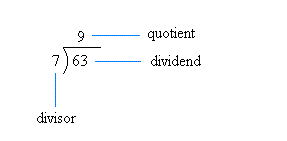 63 divided by 7