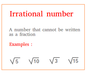 Irrational numbers