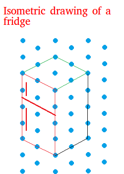 Isometric drawing of a fridge Isometric drawing of a fridge