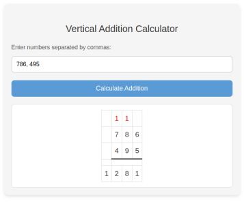 Long addition calculator Long addition calculator
