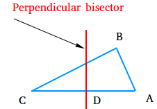 Perpendicular bisector of a triangle