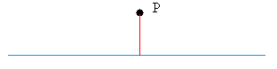 Constructing a perpendicular when point is not on the line: step 1