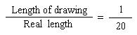 A scale drawing proportion