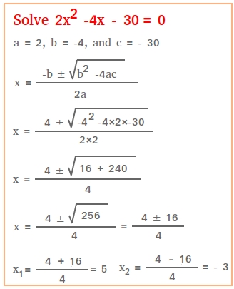 Solve Using The Quadratic Formula