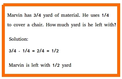 Subtracting fractions word problems