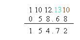 Subtracting 58.68 from 213.40 Subtracting 58.68 from 213.40