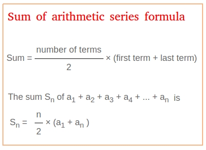 Sum of arithmetic series formula