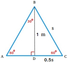 warning sign turned into two 30-60-90 triangles