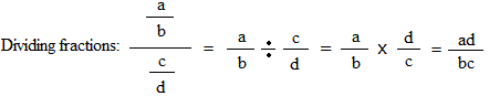 Dividing fractions formula