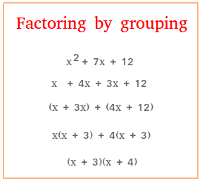Factoring by grouping